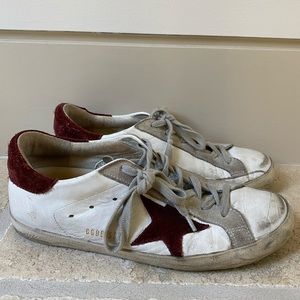 GOLDEN GOOSE SUPERSTAR DELUXE WHITE & RED